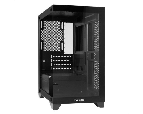 [Корпуса] ExeGate EX299572RUS i3 SEA LE-NPX700 (mATX, БП 700NPX, 1*USB+1*USB3.0, HD аудио, черный, передняя и боковая панели - закаленное стекло)