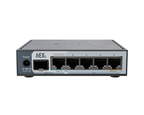 [Сетевое оборудование] MikroTik E60iUGS Маршрутизатор HEX S(2025), 2 ядра (950 МГц), 5х 1G RJ45, SFP, USB, раздача PoE