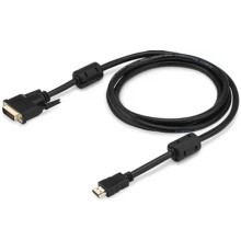 Кабель интерфейсный HDMI-DVI Buro HDMI-19M-DVI-D-1.8M 1.8м, феррит.кольца, черный
