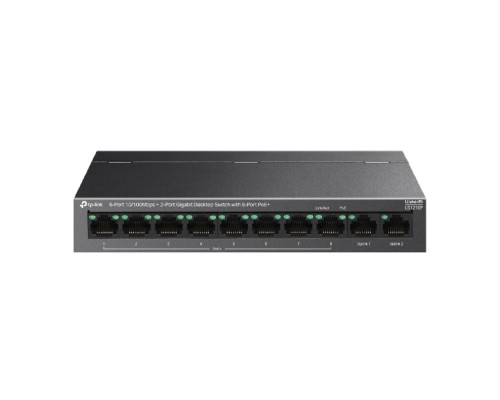 [Сетевое оборудование] TP-Link LS1210P Настольный коммутатор с 8 портами 10/100 Мбит/с (8 портов PoE+), 2 гигабитных порта