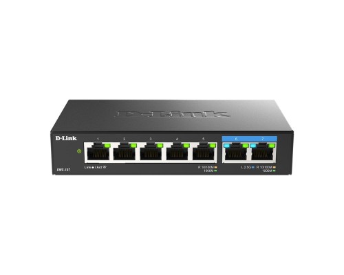 [Сетевое оборудование] D-Link DMS-107/A1A Коммутатор с 5 портами 10/100/1000Base-T и 2 портами 100/1000/2.5GBase-T