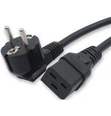 Кабель питания Filum FL-PC-SH90/C19-C-0.5-BK ПВС-АП 3x1.5 CEE 7/7(Schuko) угловая - C19, 220/250В, 16А, чёрный, 0.5м	(1084609)