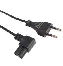 Кабель питания Filum FL-PC2.5-EU-C7A-3M CEE 7/16 - С7 угловая, 2х0.5, 220В, 2.5A, чёрный, 3м (1115459)