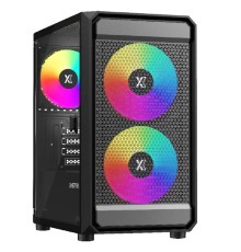 XASTRA Корпус A303M 3ARGB Black mATX/Mesh/ tempered glass / 2x140mm + 1x120mm ARGB PWM fans/ Door/  A303M-2FC14A-1FC12A-D