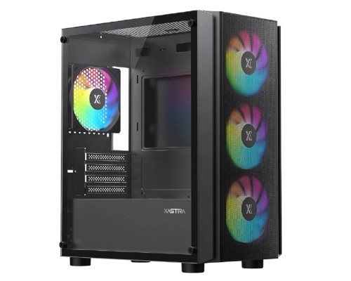 [Корпуса] XASTRA Корпус A402M 4ARGB Black mATX/Mesh/full-size TG/ 4x120mm ARGB PWM fans/ A402M-4FC12A-BK