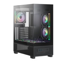XASTRA Корпус Q500 6ARGB-C10-UC Black ATX/Aquarium/Screewless/ 6x120mm ARGB PWM FM fans/Argb+PWM HUB 10port/ Type-C/ Q500-6FM12A-C10-UC