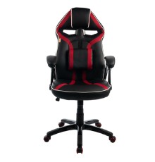 Кресло игровое Filum FL-CH-G-020 усиленная крестовина из металла, спинка/сиденье экокожа, газлифт 100мм, колеса пластик с красной окантовкой, подушка (1113084)