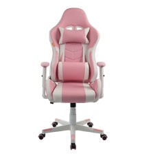 Кресло игровое Filum FL-CH-G-030 крестовина из металла, спинка/сиденье экокожа, газлифт 100мм, колеса пластик с розовой окантовкой, подушка для ш (1113085)