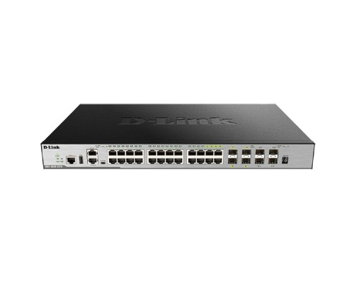 [Сетевое оборудование] D-Link DGS-3630-28TC/A3ASI PROJ Управляемый L3 коммутатор, стек, 20x1000Base-T, 4x10GBase-X SFP+, 4xCombo 1000Base-T/SFP, ПО SI