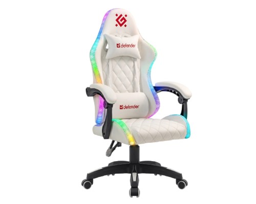[Офисные кресла] Игровое кресло Energy Белый,RGB,класс 4,PU DEFENDER