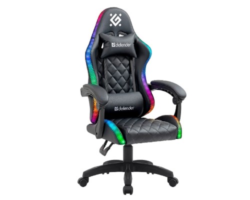 [Офисные кресла] Игровое кресло Energy Черный,RGB,класс 4,PU DEFENDER