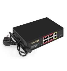 Exegate EX299028RUS Коммутатор неуправляемый ExeGate EDGS-1082D.8PoE-120  21,79W (10-портовый: 8 портов UTP 10/100 Base-Tx с поддержкой IEEE 802.3af (PoE), мощность PoE: 15,4W, суммарно 120W, 2 порта 