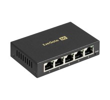 Exegate EX298693RUS Коммутатор неуправляемый ExeGate EDGS-1005D (5-портовый гигабитный UTP 10/100/1000 Base-T, металлический корпус, с функцией энергосбережения (Green Ethernet Technology), настольный