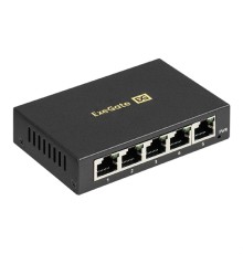 Exegate EX298693RUS Коммутатор неуправляемый ExeGate EDGS-1005D (5-портовый гигабитный UTP 10/100/1000 Base-T, металлический корпус, с функцией энергосбережения (Green Ethernet Technology), настольный