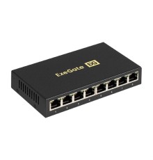 Exegate EX298694RUS Коммутатор неуправляемый ExeGate EDGS-1008D (8-портовый гигабитный UTP 10/100/1000 Base-T, металлический корпус, с функцией энергосбережения (Green Ethernet Technology), настольный