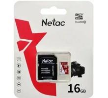 Micro SecureDigital 16GB Netac  P500 ECO <NT02P500ECO-016G-R>  (с SD адаптером)