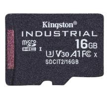 Промышленная карта памяти Micro SecureDigital 16GB Kingston, Class 10 UHS-I U3 V30 A1 TLC в режиме pSLC, темп. режим от -40? до +85?