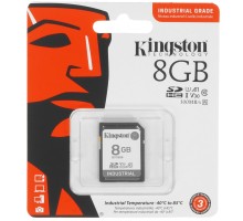 Промышленная карта памяти SecureDigital 8GB Kingston, Class 10 U1 UHS-I MLC, темп. режим от -40? до +85?