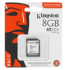 Промышленная карта памяти SecureDigital 8GB Kingston, Class 10 U1 UHS-I MLC, темп. режим от -40? до +85?