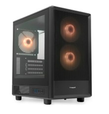 Case HSPD M310, Mesh Mini-tower, Black, TG, 0.4 SPCC, 3x120mm ARGB (Orbis F1) mATX, mITX 180/280/160mm 1x2.5