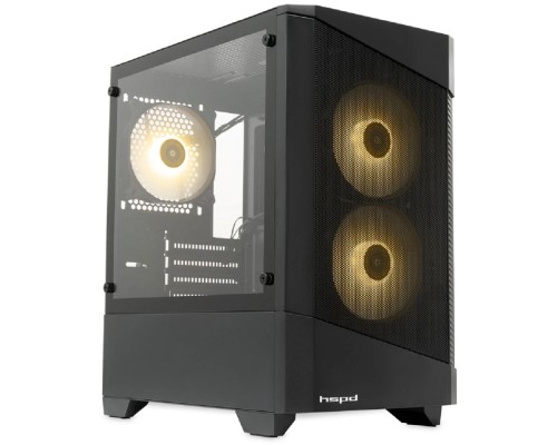 [Корпуса] Case HSPD M330, Mesh Mini-tower, Black, TG, 0.6 SPCC, 3x120mm ARGB (M11-120) mATX, mITX 175/330/160mm 2x2.5