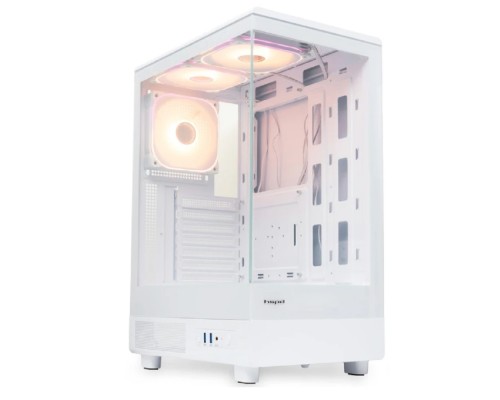 [Корпуса] Case HSPD F510, Panoramic Mid Tower, White, TG, 0.5 SPCC, 3x120mm ARGB (FNW010) ATX, mATX, mITX 180/280/160mm 1x2.5