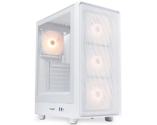 [Корпуса] Case HSPD M510, Mesh Mid Tower, White, TG, 0.5 SPCC, 4x120mm ARGB (Orbis F1) ATX, mATX, mITX 180/280/160mm 1x2.5