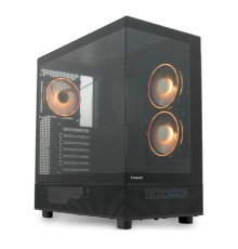 Case HSPD F710, Panoramic Mid Tower, Black, TG, 0.5 SPCC, 3x120mm ARGB (FN027) E-ATX, ATX, mATX, mITX 185/395/270mm 2x2.5