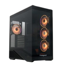 Case HSPD F711, Panoramic Full Tower, Black, TG, 0.7 SPCC, 4x120mm ARGB (FN027) ATX, mATX, mITX 190/420/280mm 2x2.5
