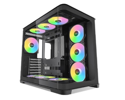 [Корпуса] Case SAMA V60 Black, Midi-Tower, TG, 7x120mm ARGB, 2xUSB 3.0 + 1xUSB 3.1 Type-C, ATX, mATX, mITX Black