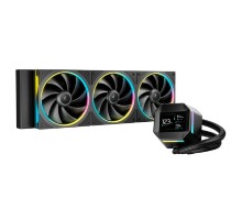 Кулер с водяным охлаждением Deepcool  LM360 ARGB Soc-AM5/AM4/1200/1700/1851 черный 4-pin 19-36dB Al LCD 250W 1729gr Ret (R-LM360-BKDMMC-1)