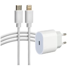 Rexant (16-0234-4) Сетевое зарядное устройство USB-C, 20Вт в комплекте с кабелем USB-C – Lightning 