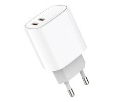 Rexant (18-2210) Сетевое зарядное устройство с двумя портами USB-C + USB-C, 20Вт 