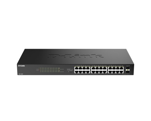 [Сетевое оборудование] D-Link DGS-1026P/A1A Конфигурируемый коммутатор с 24 портами 10/100/1000Base-T, 2 портами 1000Base-X SFP и DIP-переключателем (24 порта PoE 802.3af/at, PoE-бюджет 240 Вт, дальность до 250 м)