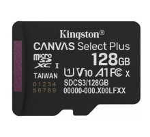 Micro SecureDigital 128GB Kingston Canvas Select Plus Gen3 150MB/s A1, без адаптера