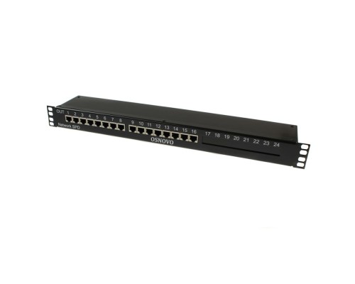 [Коммутаторы, модули, беспроводное оборудование] SP-IP16/1000PR 1U устройство грозозащиты для локальной вычислительной сети на 16 портов (скорость до 1000 Мб/с) с защитой линий PoE (af/at, методы A + B, контакты 1/2, 3/6, 4/5, 7/8).
