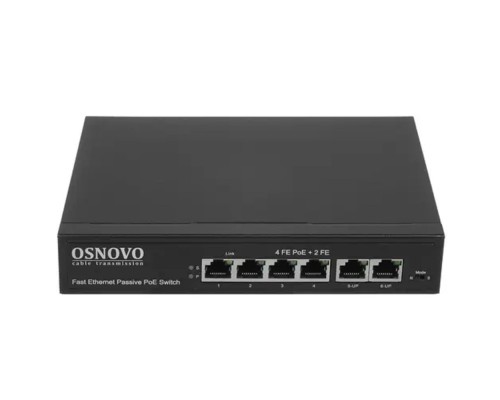 [Коммутаторы, модули, беспроводное оборудование] SW-20600/A(80W) Passive PoE коммутатор Fast Ethernet на 6 портов.