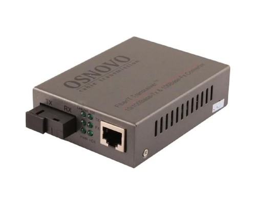 [Коммутаторы, модули, беспроводное оборудование] OMC-100-11S5b Оптический Fast Ethernet медиаконвертер для передачи Ethernet по одному волокну одномодового оптического кабеля до 20км.