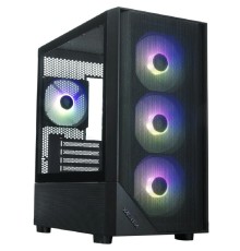 XASTRA Корпус  A401M 4ARGB-V2 Black mATX/Mesh /ScrewlessTG+mesh panel/ 4x120mm ARGB PWM FC fans/ A401M-V2-4FC12A