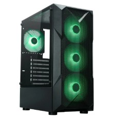 XASTRA Корпус  A304 4ARGB-C6 Black ATX/Mesh/half-size TG/4x120mm ARGB FC fans/Argb+PWM HUB 6port/ A304-4FC12A-C6 