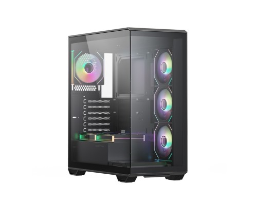 [Корпуса] XASTRA Корпус Q600 6ARGB-C10 Black ATX/Aquarium/Screewless/6x120mm ARGB PWM FM fans/Argb+PWM HUB 10port/ Q600-6FM12A-C10