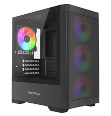 Powercase Корпус Mistral Micro A13B, Tempered Glass, 4x120mm FRGB fan, чёрный, mATX  (CMMA13B-L4)