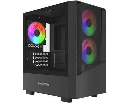 [Корпус] Powercase Корпус Mistral Micro A15B, Tempered Glass, 3x120mm FRGB fan, чёрный, mATX  (CMMA15B-L3)