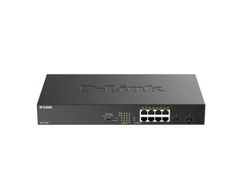 [Сетевое оборудование] D-Link DGS-1010P/B1A Конфигурируемый коммутатор с 8 портами 10/100/1000Base-T, 2 портами 1000Base-X SFP и DIP-переключателем (8 портов PoE 802.3af/at, PoE-бюджет 125 Вт, дальность до 250 м) 