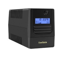 Exegate EX299498RUS ИБП ExeGate Smart LB-650.LCD.AVR.2SH (650VA/390W, LCD, AVR, 2*Schuko, батарея 12V 7Ah, Black)