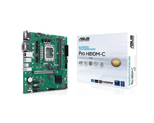 [Материнская плата] Материнская плата mATX ASUS PRO H810M-C-CSM 90MB1KHP-M0EAYC (LGA1851, H810, 2*DDR5 (6400), PCIe, 2*M.2, 4*SATA, 4*USB 3.2, 2*USB 2.0, HDMI, DP)