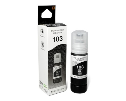 [Расходные материалы] Чернила NVP 103 (NV-C13T00S14A) для Epson L1110, L3100 (70 мл) Black (в коробке) совместимые