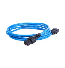 REM Шнур питания с фиксатором IEC 60320 C13/IEC 60320 C14, 10 А / 250 В (3 * 1,0), длина 3 м, синий R-10-Cord-C13-C14-3-Blue