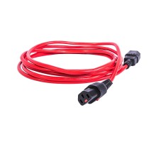 REM Шнур питания с фиксатором IEC 60320 C13/IEC 60320 C14, 10 А / 250 В (3 * 1,0), длина 3 м, красный R-10-Cord-C13-C14-3-Red