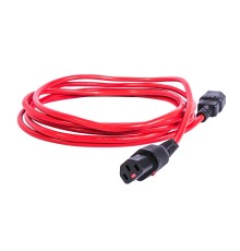 REM Шнур питания с фиксатором IEC 60320 C13/IEC 60320 C14, 10 А / 250 В (3 * 1,0), длина 3 м, красный R-10-Cord-C13-C14-3-Red